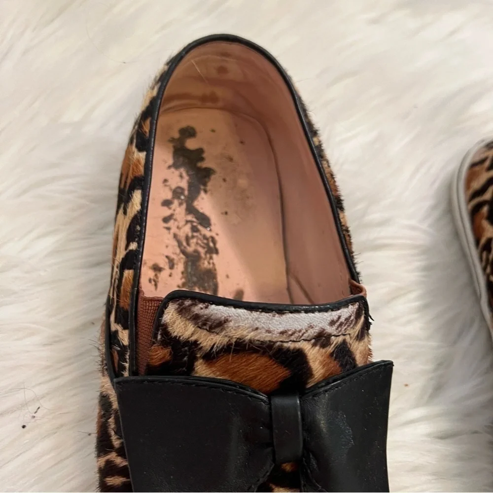 Kate Spade NY Women's Size 6.5 Delise Leopard Print Slip On Sneakers Calf Hair